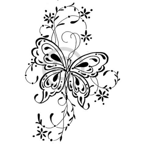 Filigree Butterfly Cling Stamp Butterfly Tattoo Vine Tattoos