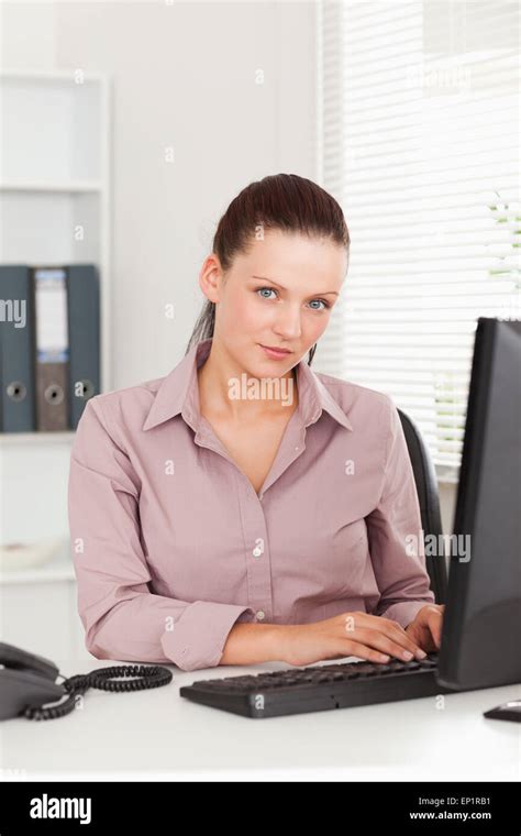 Businesswoman Working In Her Office Stock Photo Alamy