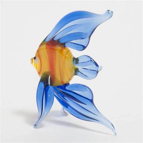 Glass Fish Figurine Blown Glass Fish Miniature Art Glass Etsy