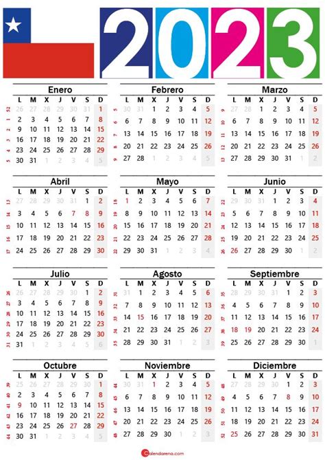 Calendario Chilie 2023 Con Festivos En 2023 Calendario Calendario De