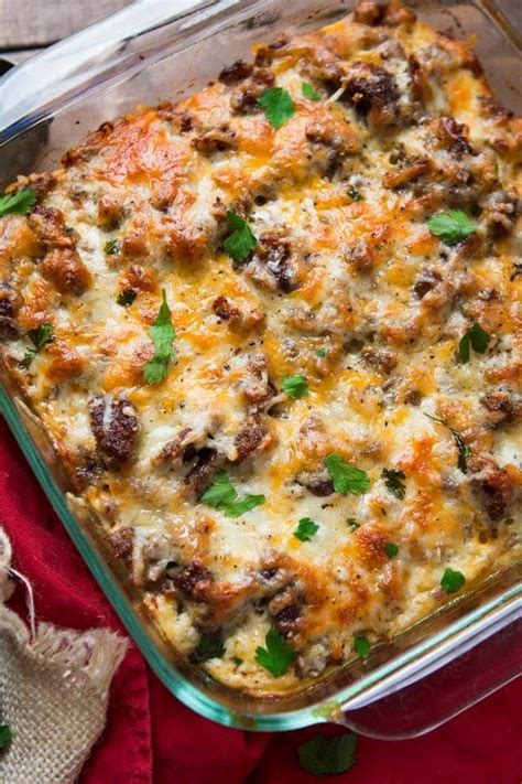 This bacon hash brown casserole recipe has been on my blog for a long time, and i recently decided that i wanted so, i hesitate a little to call this hash brown egg casserole easy because there is this putsy step at the an overnight breakfast casserole with hash browns sounds even easier, right? Cheesy Sausage Hash Brown Breakfast Casserole | Recipe | Breakfast recipes casserole, Sausage ...