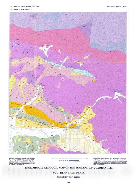 Map Preliminary Geologic Map Of The Sunland 75 Quadrangle Southern