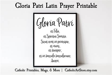 Gloria Patri Latin Prayer Printable Print At Home Catholic Etsy Singapore