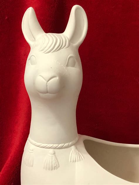 Ceramic Llama Vase In Bisque Ready To Paint