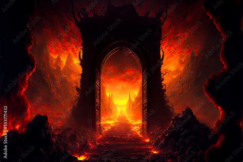 The Entrance To Hell Dantes Inferno Generative Ai Stock Illustration