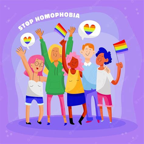 free vector flat design stop homophobia concept illustration