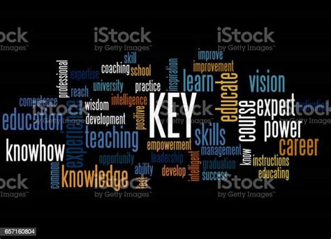 Key Keep Educating Yourself Word Cloud Concept 3 Stock Illustration