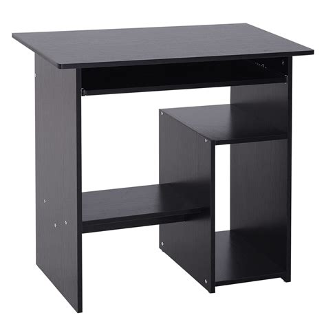 Buy Homcom Compact Small Computer Table Wooden Desk Keyboard Tray