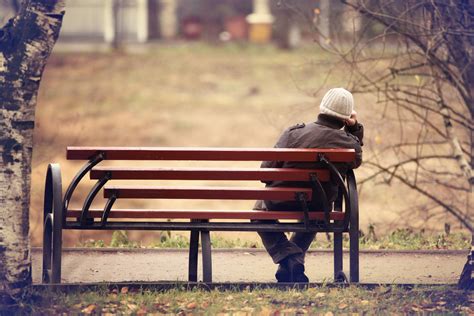 Lonely Man On The Bench Autumn Winter Mark Jones Hypnotherapy