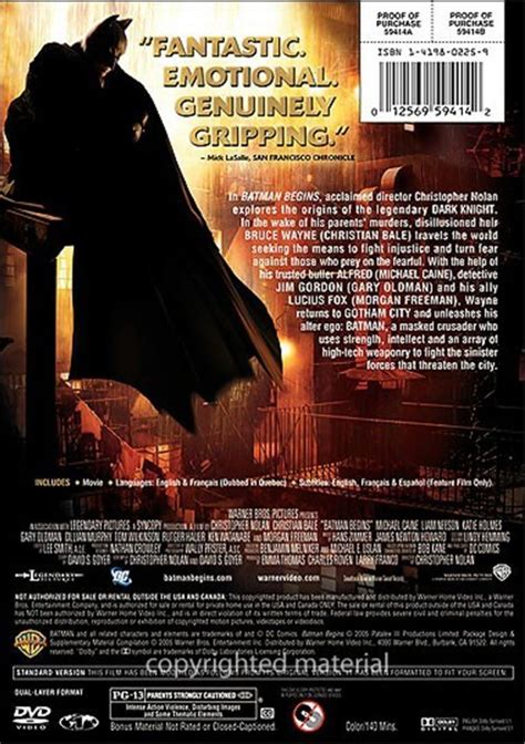 Batman Begins Fullscreen Dvd 2005 Dvd Empire