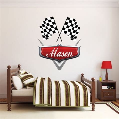 Personalized Boys Race Car Name Decal Car Wall Decals Automotive