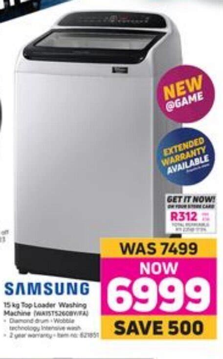 Samsung 15kg Top Loader Washing Machine Offer At Game