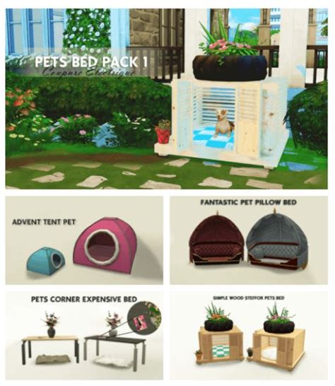 Pet Beds Pack 1 For The Sims 4 With Images Sims 4 Pets Sims 4 Pets