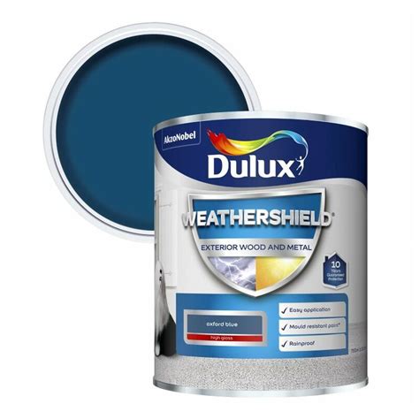 Dulux Weathershield Exterior Gloss Paint Oxford Blue 750ml Oxford