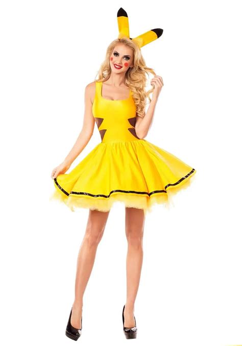 Women Sexy Pikachu Costume Halloween Pocket Monster Cosplay Fancy Dress S M L Xl 2xl On
