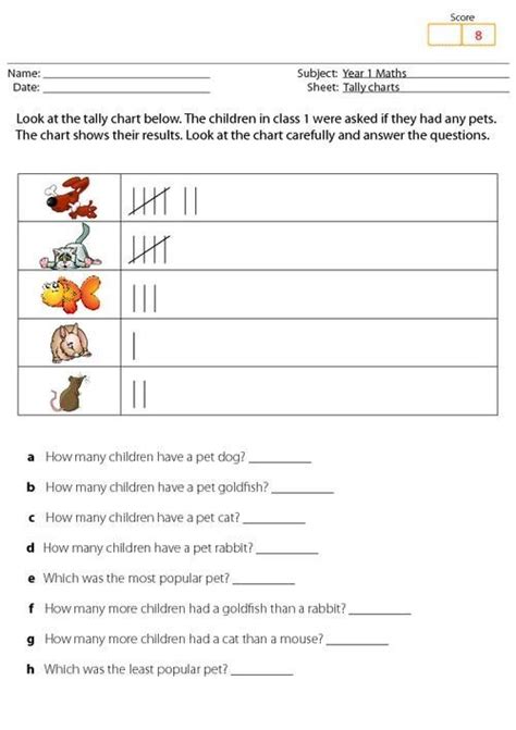 Tally Chart Worksheets Printable Tally Chart Worksheets To Practice