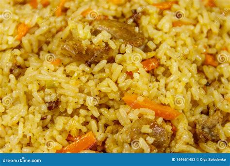 Pilaf With Meat Rice Carrot And Onion Stock Photo Image Of