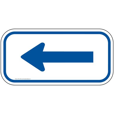 Blue Arrow On White Sign With Symbol Pke 21990 Directional