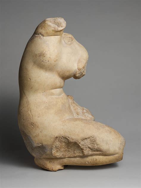 Marble Statue Of Aphrodite Crouching And Arranging Her Hair Roman