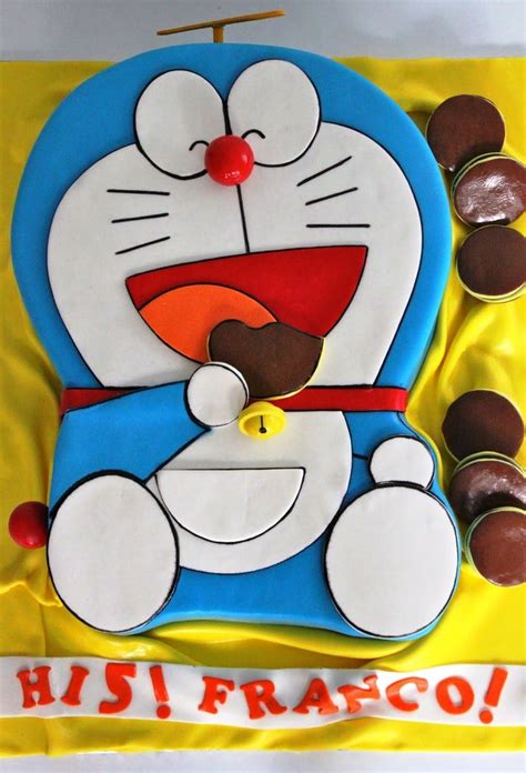 Doraemon Eating Dora Cake Cartoon Birthday Cake