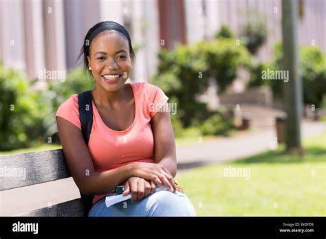 Happy African American College Student Outside Campus Stock Photo Alamy