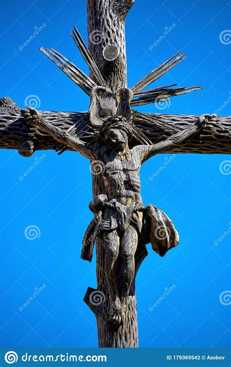 The Sculpture Of The Crucifixion Of Jesus Religious Symbol Of Faith
