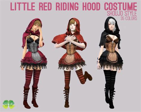 Little Red Riding Hood Costume For The Sims 4 By Cosplay Simmer Red