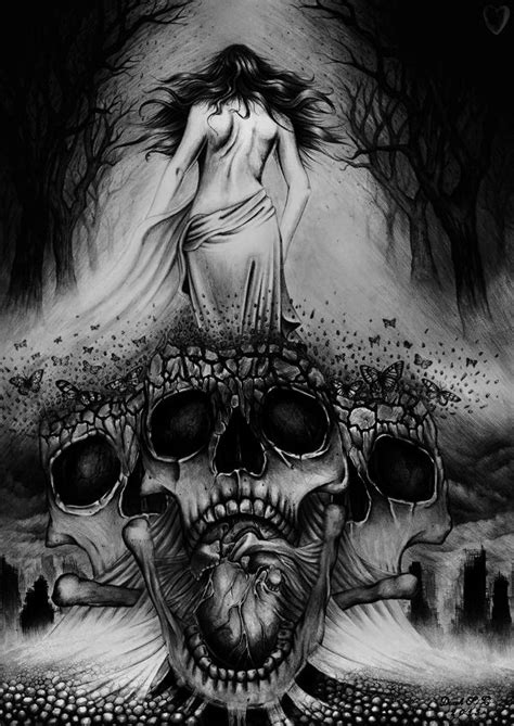 The Undead Skull Art Drawing Dark Gothic Art Skulls Drawing
