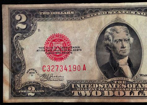 I also learned the $2 bill is given as a gift of luck in. 1928-D Circulated MULE $2 Two Dollar Bill US Currency ...
