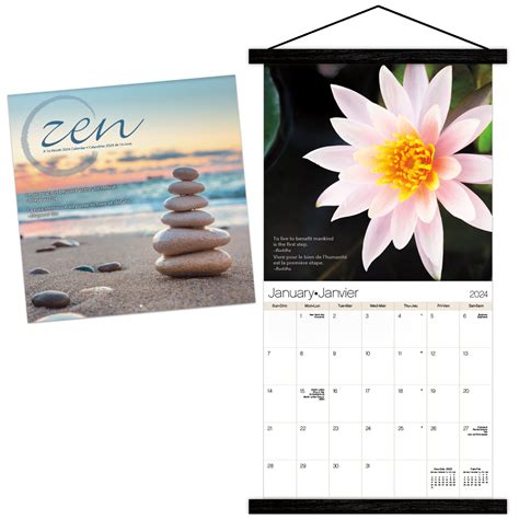 Trends International 2024 Zen Wall Calendar And Magnetic Frame