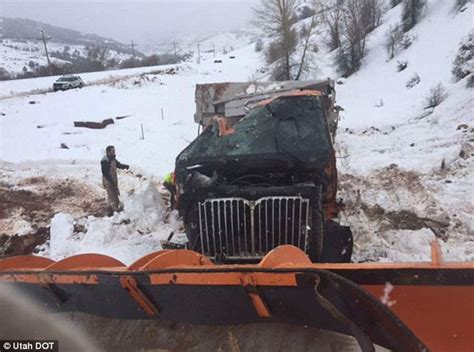 Utah Snow Plow Driver Is Run Off The Road And Falls 300ft Into A Canyon