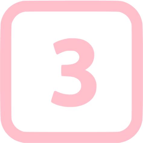 Pink 3 Icon Free Pink Numbers Icons