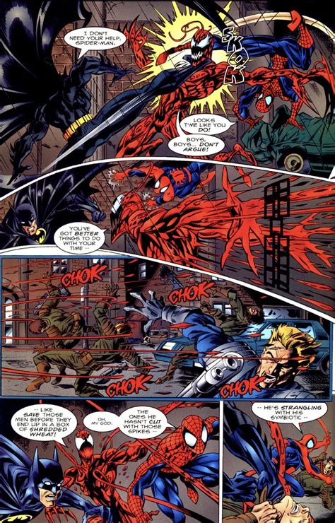 𝐂𝐀𝐑𝐍𝐀𝐆𝐄 𝐂𝐄𝐍𝐓𝐑𝐀𝐋 On Twitter Carnage Vs Batman And Spider Man From