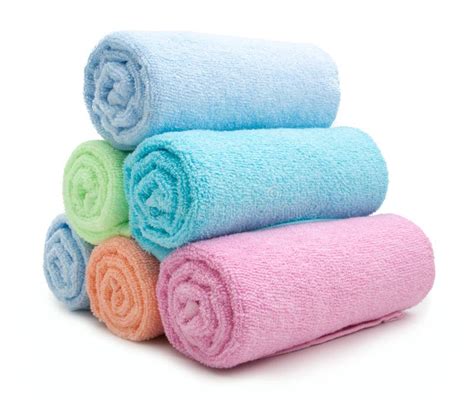 Pile Of Rainbow Colored Towels Stock Image Image Of Cotton Fresh