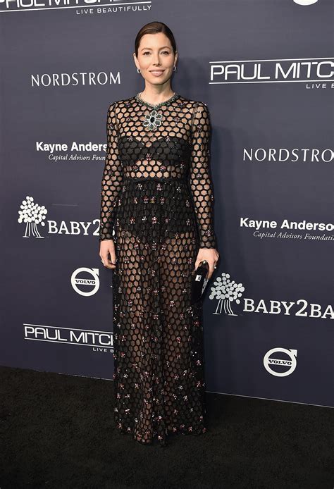 Jessica Biel Wears Sheer Gown While Jessica Alba Goes Maternity Chic At Baby Baby Gala Pics