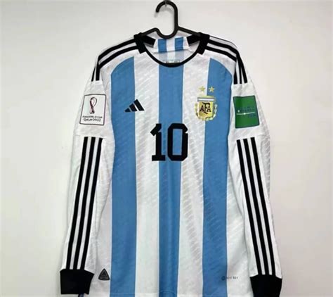 Argentina 2223 Home Long Sleeve Men Authentic Jersey Zorrojersey
