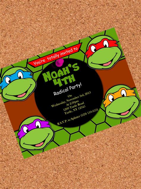 Printable Invitation Teenage Mutant Ninja Turtles By Atomdesign