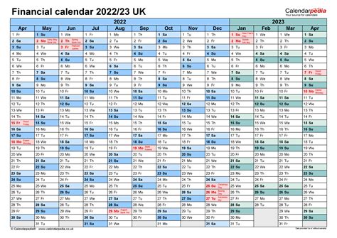 Financial Calendars 202122 Uk In Pdf Format Uk Fiscal Calendar