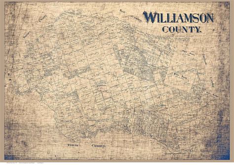 Williamson County Texas 1888 1917 Old Map Reprint Old Maps
