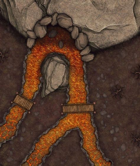 Lava Cave Entrance Variants In Comments Battlemaps Fantasy Map