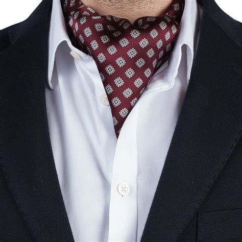 Silk Mens Cravat Ascot Luxury Tiescarf Paisleyjacquard