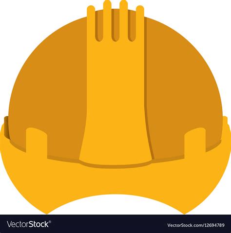 Yellow Construction Safety Helmet Icon Royalty Free Vector