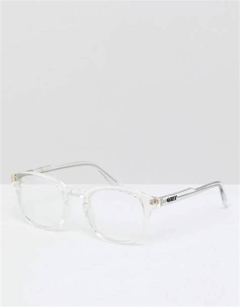 Quay Australia Walk On Square Clear Lens Glasses In Clear With Blue