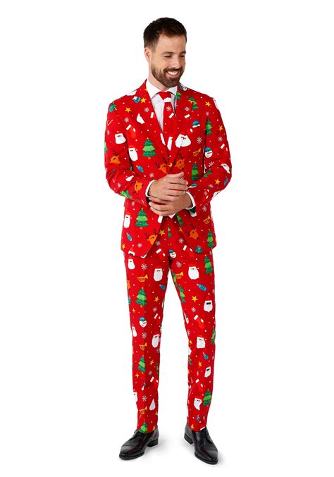 Opposuits Christmas Festivity Mens Red Suit