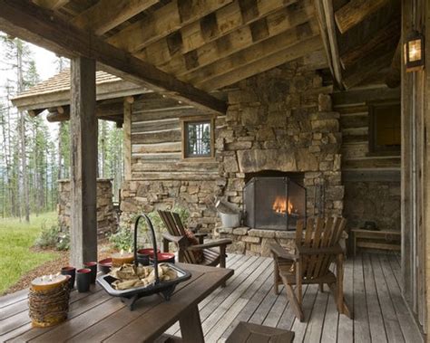 Rustic Outdoor Fireplace Houzz