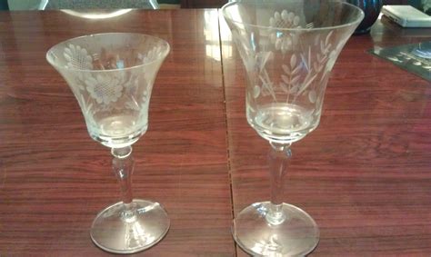 antique etched crystal stemware etched crystal stemware sunflower and wheat pattern who made i