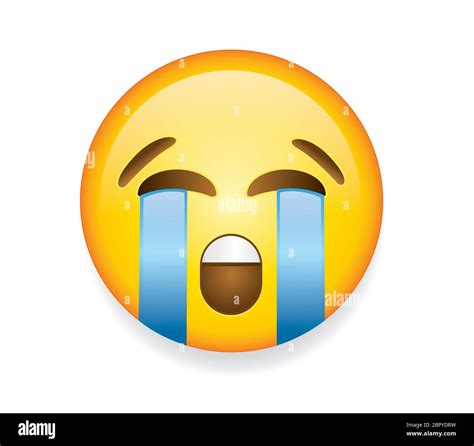 Crying Out Loud Yellow Smiley Emoji Cartoon Vector Clipart
