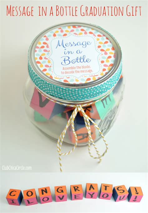 Visit this site for details: Message in a Bottle Homemade Graduation Gift Idea