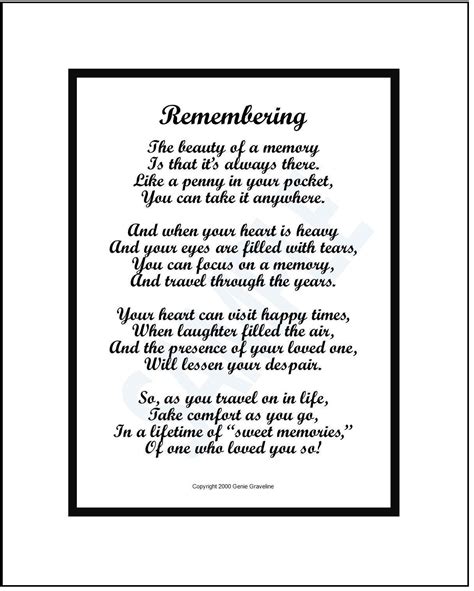 This Beautiful Memorial Poem Is The Perfect Gift For Someone Who Has Experienced The Loss Of A