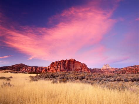 Sandstone Formations At Sunset Zion National Park Utah Postcard